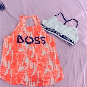 Tank top with matching sports bra